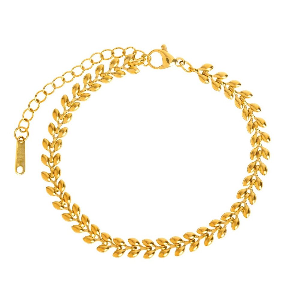 Gold Leaf Link Bracelet | Adjustable Chain | NWT
